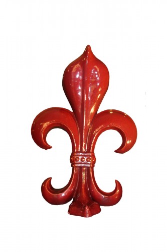 Art nouveau fleur de lys ceramic vase by Massier