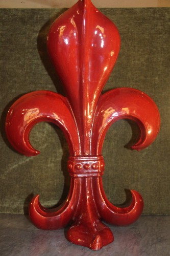 XIXe siècle - Vase Art nouveau fleur de lys en céramique de la maison Massier