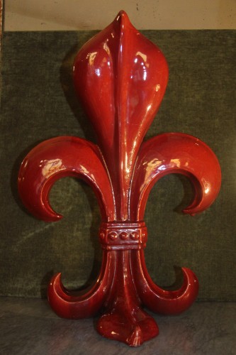 Vase Art nouveau fleur de lys en céramique de la maison Massier - Art nouveau