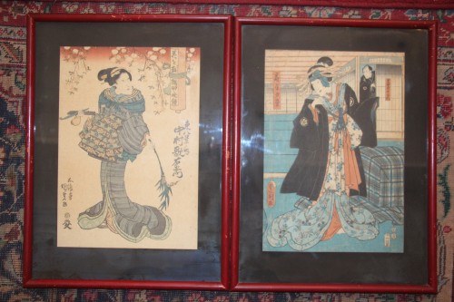Paire d'estampes japonaises époque d'Edo, vers 1850 - Arts d