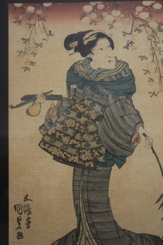 Antiquités - Pair of Japanese prints, Edo period, circa 1850
