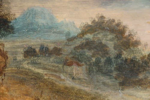 Antiquités - Paire de paysages animés, Ecole hollandaise du XVIIe siècle