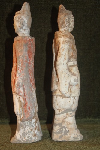 BC to 10th century - Terracotta couple of dignitaries from the Tang dynasty, China 618-907 B.C.