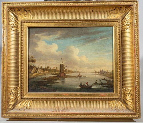 Tableaux et dessins Tableaux XVIIIe siècle - Ecole hollandaise du XVIIIe siècle, paire de paysages