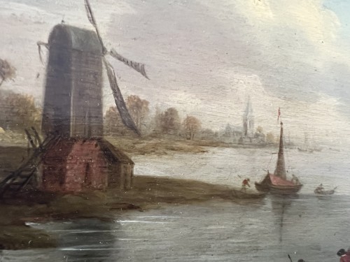 Antiquités - Ecole hollandaise du XVIIIe siècle, paire de paysages