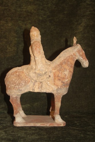 Asian Works of Art  - Tang dynasty terracotta rider, China 618-907 BC