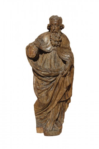 Sculpture en bois naturel figurant saint Paul (?), Bourgogne, époque XVIIe siècle.