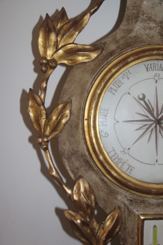 XVIIIe siècle - Baromètre thermomètre à la colombe, époque Louis XVI