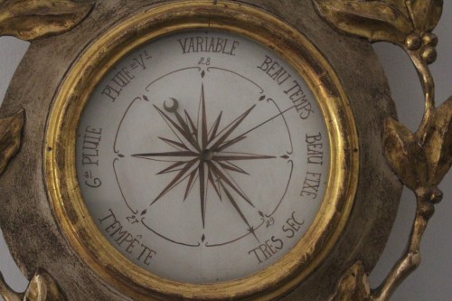 Antiquités - Baromètre thermomètre à la colombe, époque Louis XVI