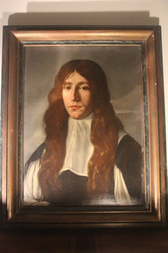 Portrait d'un jeune homme en noir, Belgique XVIIe siècle - Tableaux et dessins Style Louis XIII