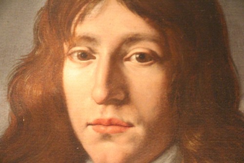 Antiquités - Portrait d'un jeune homme en noir, Belgique XVIIe siècle