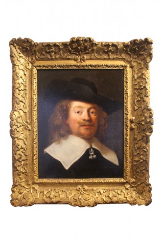 L'homme au chapeau, école Hollandaise du XVIIe siècle
