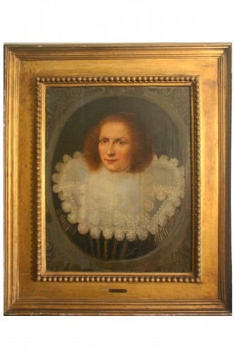 Portrait de dame à la collerette, école hollandaise du XVIIe siècle