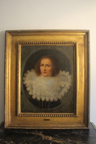 Tableaux et dessins Tableaux XVIIe siècle - Portrait de dame à la collerette, école hollandaise du XVIIe siècle