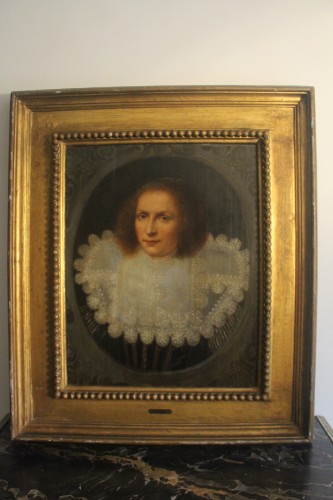 XVIIe siècle - Portrait de dame à la collerette, école hollandaise du XVIIe siècle