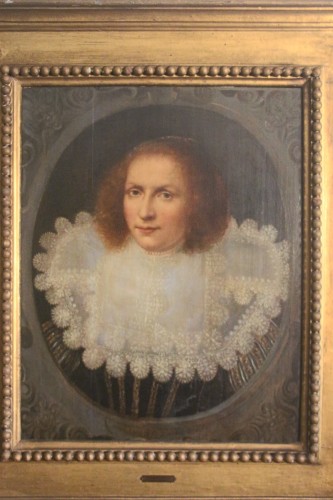 Portrait de dame à la collerette, école hollandaise du XVIIe siècle - 