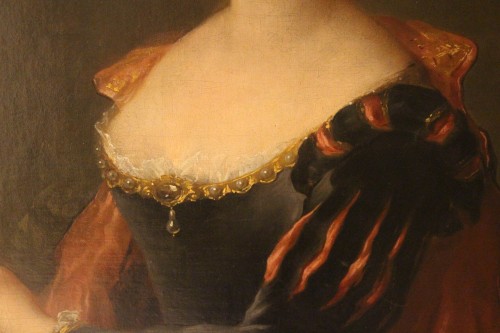 Louis XV - Portrait de dame de qualité en costume, école Française du XVIIIe siècle