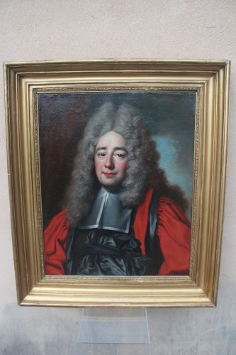 Portrait d'avocat- atelier de Nicolas Largillierre, XVIIIe - Tableaux et dessins Style Régence