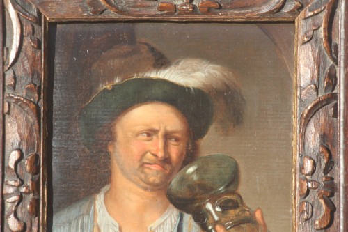 The Man with the Glass - 17th century Dutch painter - 