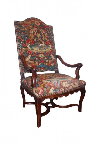 Important fauteuil à dossier plat, époque de la Régence, XVIIIe
