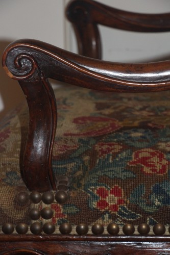 Important fauteuil à dossier plat, époque de la Régence, XVIIIe - Régence