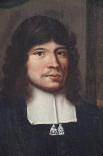 Portrait d'un gentil homme, école Hollandaise du XVIIe siècle - Didascalies