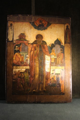 Icône Russe, XIXe siècle, scène religieuse - Art sacré, objets religieux Style Empire