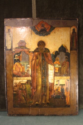 Art sacré, objets religieux  - Icône Russe, XIXe siècle, scène religieuse