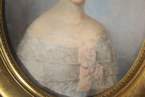 Pastel, portrait of a lady of quality, Restoration period, signed R. Denné - 