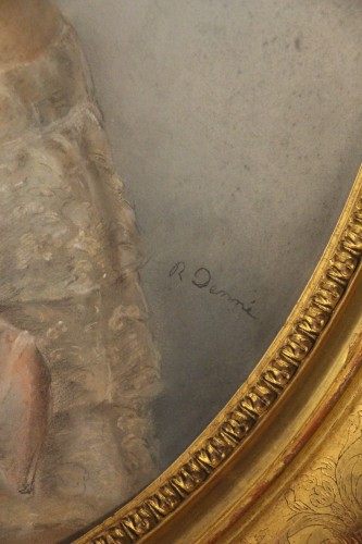 Restauration - Charles X - Pastel, portrait of a lady of quality, Restoration period, signed R. Denné