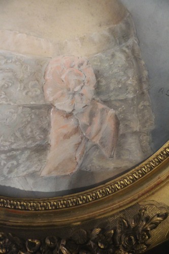 Antiquités - Pastel, portrait of a lady of quality, Restoration period, signed R. Denné