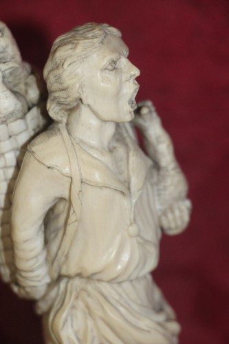 Louis XV - Le vendeur d'oies en ivoire d'origine flamande du XVIIIe siècle