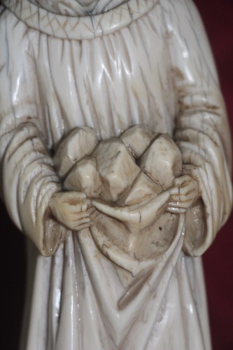 Art sacré, objets religieux  - Moine en ivoire, Allemagne XVIIe siècle