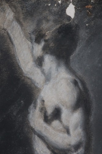 XIXe siècle - Nu académique, fusain sur papier XIXe siècle