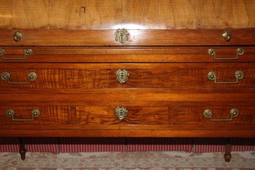 18th century - Blond mahogany cylinder desk, Parisian craftsmanship, Louis XVI period