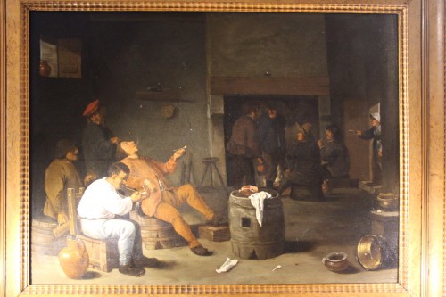 Tableaux et dessins Tableaux XVIIe siècle - La taverne, école flamande XVIIe siècle