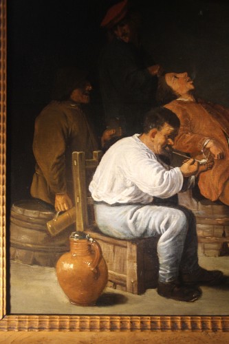 La taverne, école flamande XVIIe siècle - Didascalies
