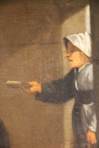 Antiquités - La taverne, école flamande XVIIe siècle