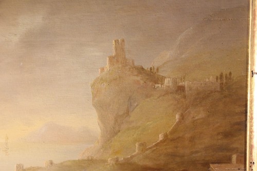 Scène maritime, école française du XVIIIe siècle - Didascalies