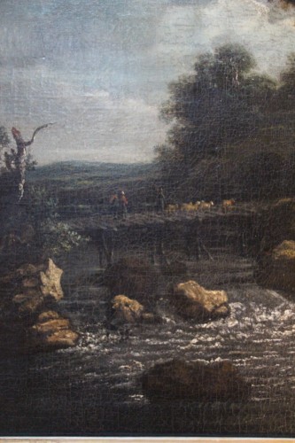 Tableaux et dessins Tableaux XVIIe siècle - Partie de campagne, école du Nord vers 1700