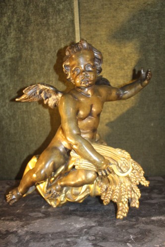 Allégorie de l'été en bronze, élément de mobilier d'époque Louis XV - Objet de décoration Style Louis XV