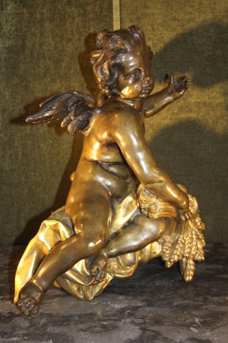 Louis XV - Allégorie de l'été en bronze, élément de mobilier d'époque Louis XV