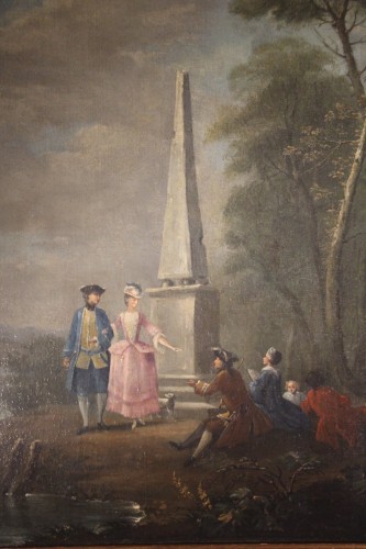 Tableaux et dessins Tableaux XVIIIe siècle - Scène champêtre, école française du XVIIIe siècle
