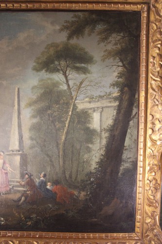 Scène champêtre, école française du XVIIIe siècle - Didascalies