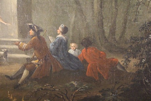 XVIIIe siècle - Scène champêtre, école française du XVIIIe siècle