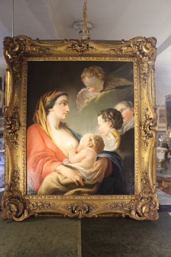 Vierge à l'Enfant, école française du XVIIIe siècle - Tableaux et dessins Style Louis XV