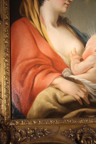 Vierge à l'Enfant, école française du XVIIIe siècle - Didascalies