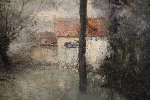 XIXe siècle - Paysage au bord de l'eau, - Paul-Désiré Trouillebert 1831-1900.