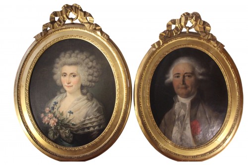 Portraits présumés du comte de Vergennes et de son épouse, époque Louis XVI, XVIIIe.