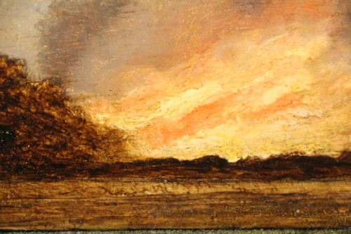 Antiquités - L'incendie, école du Nord XVIIe siècle